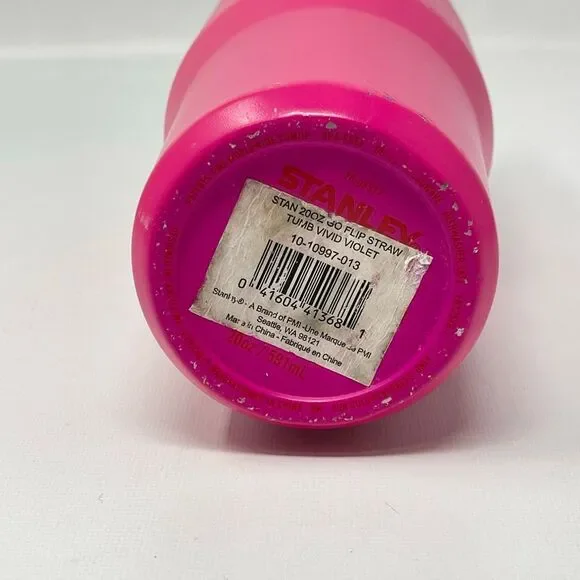 Stanley 20 oz Stainless Steel Ice Flow Go Flip Straw Tumbler Vivid Violet Flawed - Picture 7 of 9